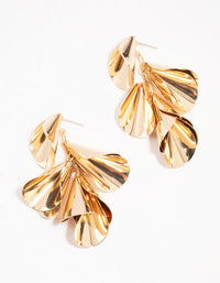 Gold Curved Large Drop Earrings - link has visual effect only