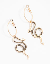 Antique Gold Snake Drop Earrings - link has visual effect only