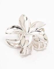 Silver Frangipani Claw Clip