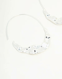 Silver Oval Molten Hoop Earrings - link has visual effect only