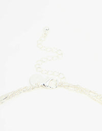 Silver Diamante, Chains & Pendant Layered Necklace - link has visual effect only