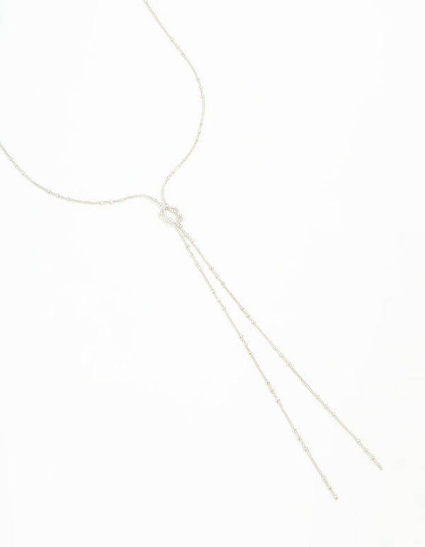 Rhodium Dainty Y-Necklace