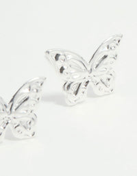 Sterling Silver Butterfly Stud Earrings - link has visual effect only