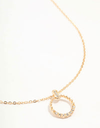 Gold Open Diamante Circle Necklace - link has visual effect only