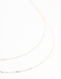 Silver Rope Layered Chain Necklace - link has visual effect only