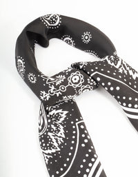 Classic Black  Fabric Paisley Scarf - link has visual effect only