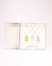 Pastel Acrylic Gummy Bear Necklaces 3-Pack - link has visual effect only