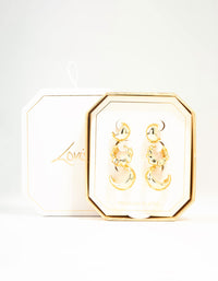 Gold Plated Plain & Twisted Chubby Hoop Earrings 3-Pack - link has visual effect only