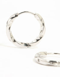 Waterproof Stainless Steel Twisted Hoop Earrings - link has visual effect only