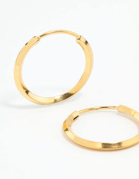 Waterproof Gold Plated Stainless Steel Point Edge Hoop Earrings - link has visual effect only