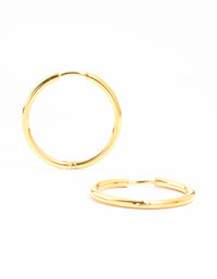 Waterproof Gold Plated Stainless Steel Fine Hoop Earrings - link has visual effect only