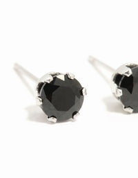 Waterproof Black Diamante Stainless Steel  Stud Earrings - link has visual effect only