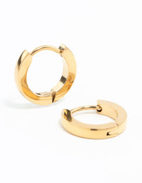 Waterproof Gold Plated Stainless Steel Thin Clicker Earrings - link has visual effect only