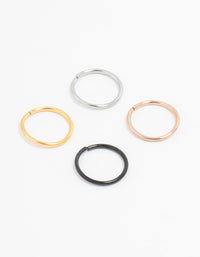 Plain Surgical Steel Nose Rings 4-Pack - link has visual effect only