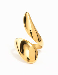 Waterproof Gold Plated Stainless Steel Elongated Wrapped Ring - link has visual effect only