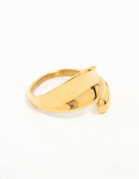 Waterproof Gold Plated Stainless Steel Bold Wrapped Ring - link has visual effect only