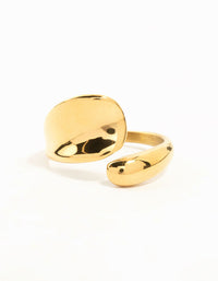 Waterproof Gold Plated Stainless Steel Bold Wrapped Ring - link has visual effect only