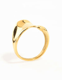 Waterproof Gold Plated Stainless Steel Bold Wrapped Ring - link has visual effect only