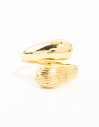 Gold Plated Textured Double Wrapped Ring - link has visual effect only