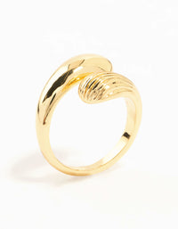 Gold Plated Textured Double Wrapped Ring - link has visual effect only