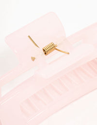 Small Shiny Pink Coated Claw Clip - link has visual effect only