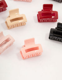 Multicoloured Open Mini Rectangle Claw Clips 12-Pack - link has visual effect only