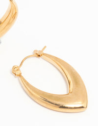 Waterproof Gold Plated Stainless Steel Pointed Puff Hoop Earrings - link has visual effect only