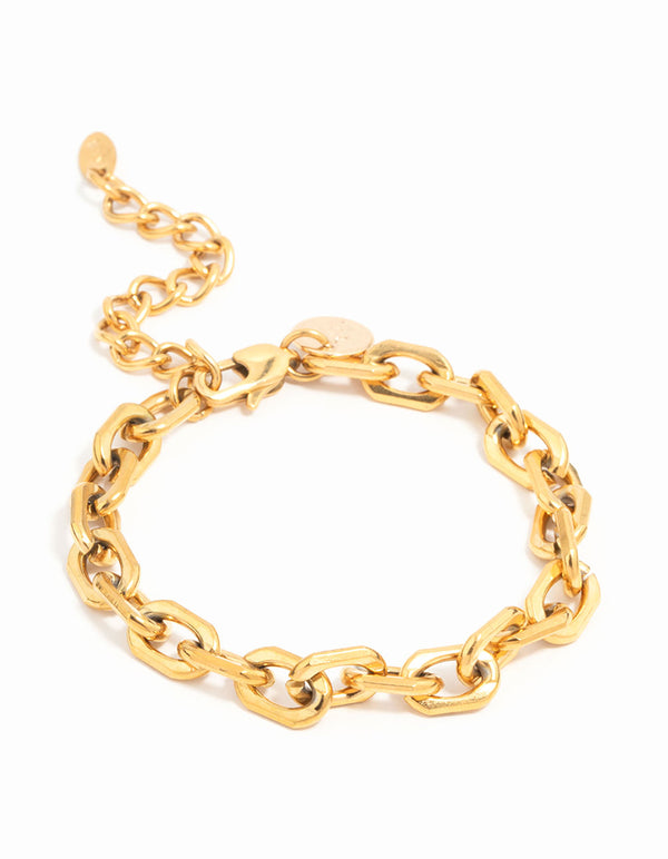 Waterproof Gold Plated Stainless Steel Thick Chain Bracelet