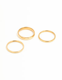 Gold Plated Stainless Steel Fanned Stacking Rings 3-Pack - link has visual effect only