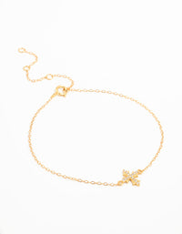 Gold Plated Sterling Silver Cross Bracelet - link has visual effect only