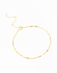 Gold Plated Sterling Silver Open Link Bracelet - link has visual effect only