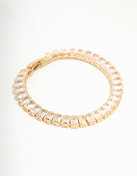 Gold Cubic Zirconia Tennis Bracelet - link has visual effect only