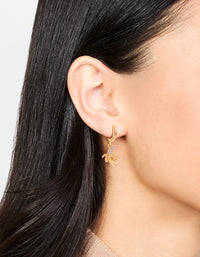 Gold Diamante Banana Drop Huggie Earrings - link has visual effect only