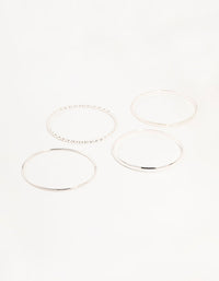 Silver Twisted Bangles 4-Pack - link has visual effect only