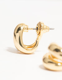 Gold Plated Double Mini Stud Earrings - link has visual effect only