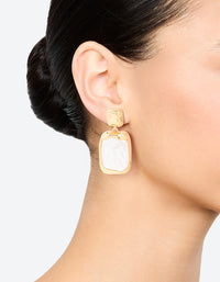 Gold Plated Molten Pearlescent Station Drop Earrings - link has visual effect only