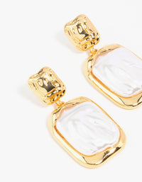 Gold Plated Molten Pearlescent Station Drop Earrings - link has visual effect only