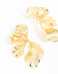 Gold Plated Organic Petal Stud Earrings - link has visual effect only