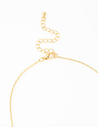 Gold Plated Rectangle Textured Tag Necklace - link has visual effect only