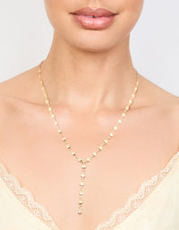 Gold Plated Round Diamante Chain Y-Necklace - link has visual effect only