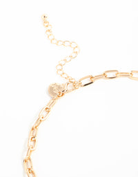 Gold Four Leaf Clover & Horseshoe Charm Necklace - link has visual effect only