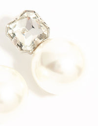 Silver Diamante & Pearl Stud Earrings - link has visual effect only