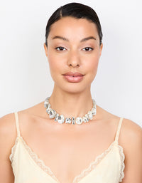 Silver Diamante Choker Necklace - link has visual effect only