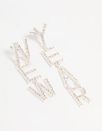 Silver New Year Diamante Drop Earrings - link has visual effect only