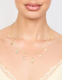 Gold Plated Celestial Charm Necklace - link has visual effect only