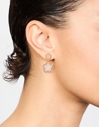 Gold Plated Clover Drop Earrings - link has visual effect only