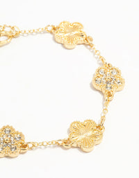 Gold Plated Brass Clover Bracelet - link has visual effect only