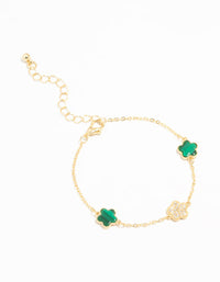 Gold Plated Trio Clover Bracelet - link has visual effect only