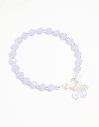 Silver Pearl & Diamante Beaded T&O Bracelet - link has visual effect only