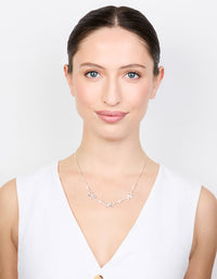 Silver Diamante Bow Station Necklace - link has visual effect only